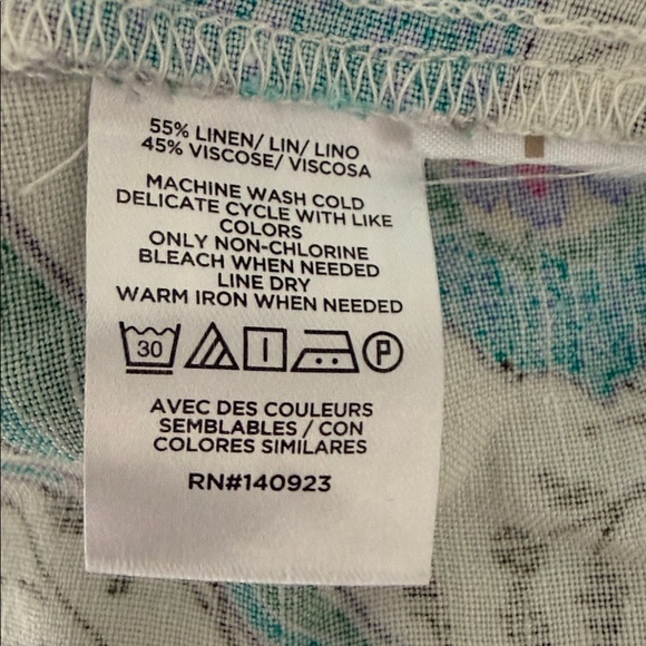 Loft Linen Blend Indian Block Print Dress Belt Not Included - Picture 7 of 7